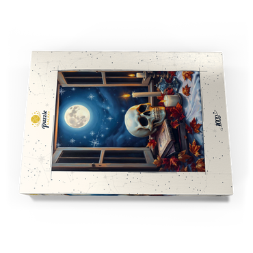 Darstellung des Puzzle Motivs Mystical Still Life with Skull, Candles, and Full Moon 1000 Puzzle Schachtel Ansicht3