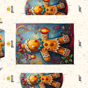 Darstellung des Puzzle Motivs Festive Gingerbread Ornament with Holiday Decor 1000 Puzzle Schachtel 3D Modell