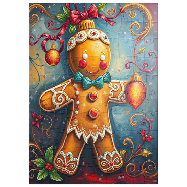 Darstellung des Puzzle Motivs puzzleplate Festive Gingerbread Ornament with Holiday Decor 100 Puzzle