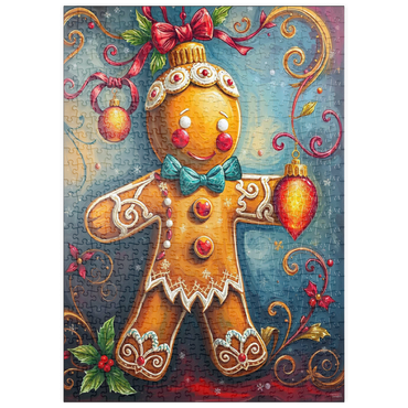 Darstellung des Puzzle Motivs puzzleplate Festive Gingerbread Ornament with Holiday Decor 500 Puzzle