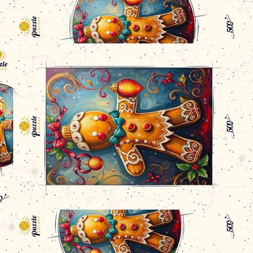 Darstellung des Puzzle Motivs Festive Gingerbread Ornament with Holiday Decor 500 Puzzle Schachtel 3D Modell