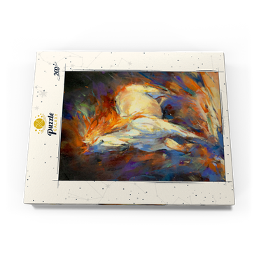Darstellung des Puzzle Motivs Fiery White Stallion in Motion 200 Puzzle Schachtel Ansicht3