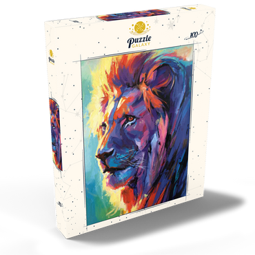 Darstellung des Puzzle Motivs Vibrant Portrait of a Majestic Lion 100 Puzzle Schachtel Ansicht2