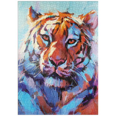 Darstellung des Puzzle Motivs puzzleplate Vibrant Bengal Tiger Expressionist Portrait 1000 Puzzle