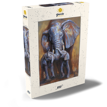 Darstellung des Puzzle Motivs African Elephants Mother and Calves 1000 Puzzle Schachtel Ansicht2
