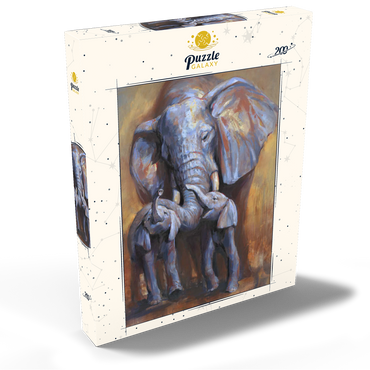 Darstellung des Puzzle Motivs African Elephants Mother and Calves 200 Puzzle Schachtel Ansicht2