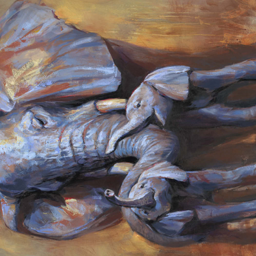 Darstellung des Puzzle Motivs African Elephants Mother and Calves 500 Puzzle 3D Modell