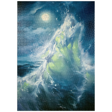 Darstellung des Puzzle Motivs puzzleplate Moonlit Ocean Wave in Abstract Motion 1000 Puzzle