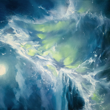 Darstellung des Puzzle Motivs Moonlit Ocean Wave in Abstract Motion 200 Puzzle 3D Modell