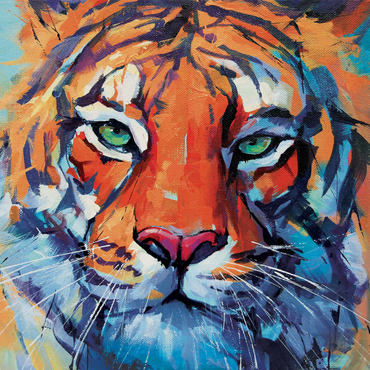 Darstellung des Puzzle Motivs Vibrant Bengal Tiger Close-Up Painting 1000 Puzzle 3D Modell