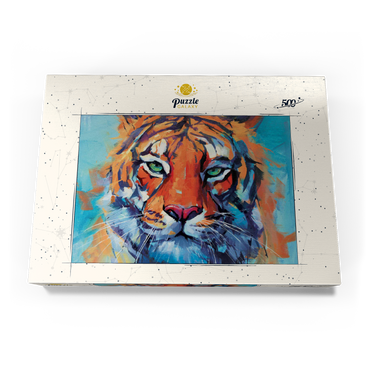 Darstellung des Puzzle Motivs Vibrant Bengal Tiger Close-Up Painting 500 Puzzle Schachtel Ansicht3