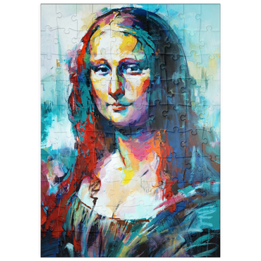 Darstellung des Puzzle Motivs puzzleplate Mona Lisa in Abstract Expressionist Style 100 Puzzle
