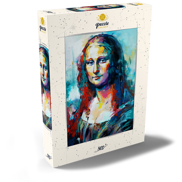 Darstellung des Puzzle Motivs Mona Lisa in Abstract Expressionist Style 500 Puzzle Schachtel Ansicht2