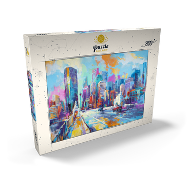Darstellung des Puzzle Motivs Vibrant Urban Skyline in Expressive Art Style 200 Puzzle Schachtel Ansicht2