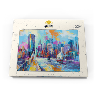 Darstellung des Puzzle Motivs Vibrant Urban Skyline in Expressive Art Style 200 Puzzle Schachtel Ansicht3