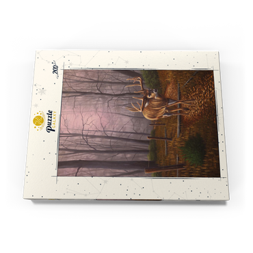 Darstellung des Puzzle Motivs White-Tailed Deer in Autumn Forest Mist 200 Puzzle Schachtel Ansicht3