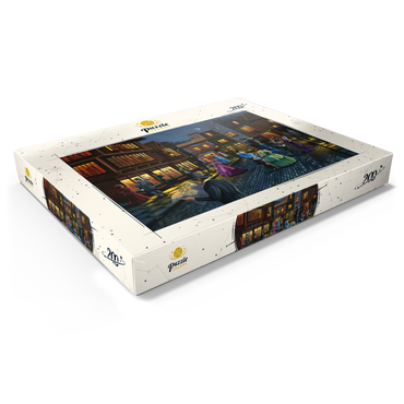 Darstellung des Puzzle Motivs Victorian Street Scene at Moonlit Night 200 Puzzle Schachtel Ansicht1