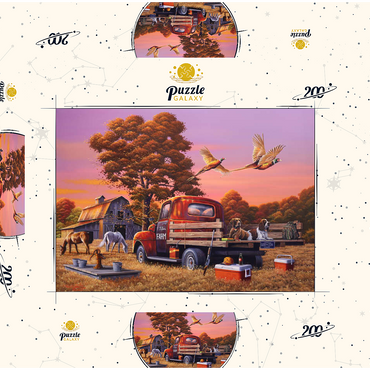 Darstellung des Puzzle Motivs Autumn Farmyard with Pheasants and Vintage Truck 200 Puzzle Schachtel 3D Modell