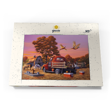 Darstellung des Puzzle Motivs Autumn Farmyard with Pheasants and Vintage Truck 500 Puzzle Schachtel Ansicht3