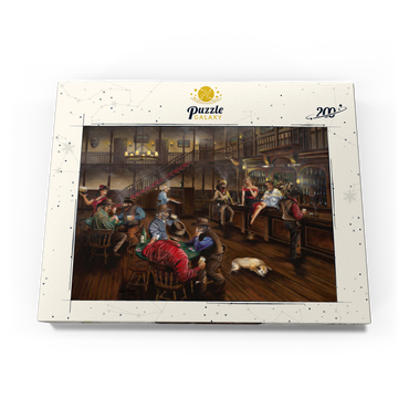 Darstellung des Puzzle Motivs Lively Old West Saloon Gathering 200 Puzzle Schachtel Ansicht3