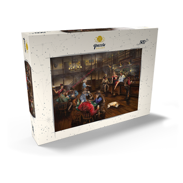 Darstellung des Puzzle Motivs Lively Old West Saloon Gathering 500 Puzzle Schachtel Ansicht2