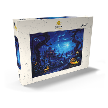 Darstellung des Puzzle Motivs Haunted Mansion under Full Moonlight 1000 Puzzle Schachtel Ansicht2