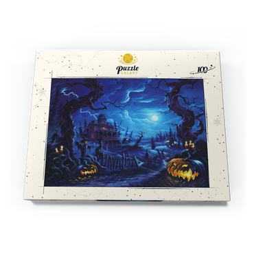 Darstellung des Puzzle Motivs Haunted Mansion under Full Moonlight 100 Puzzle Schachtel Ansicht3