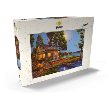 Darstellung des Puzzle Motivs Vintage Lakeside Grocery and Gas Station 500 Puzzle Schachtel Ansicht2