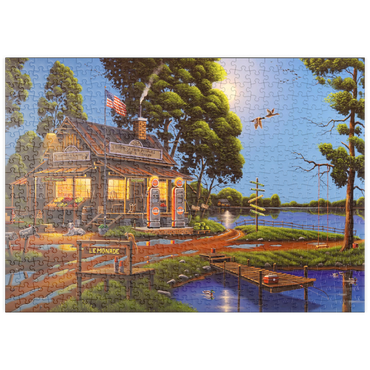 Darstellung des Puzzle Motivs puzzleplate Vintage Lakeside Grocery and Gas Station 500 Puzzle