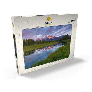 Darstellung des Puzzle Motivs Grand Teton Mountains at Sunrise with Reflection 100 Puzzle Schachtel Ansicht2