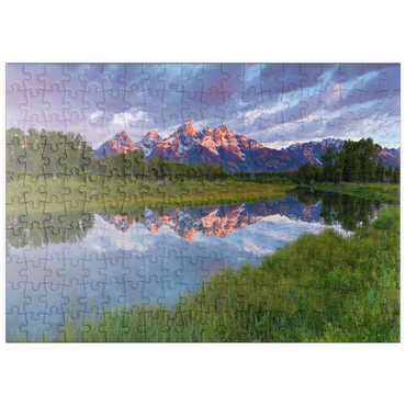 Darstellung des Puzzle Motivs puzzleplate Grand Teton Mountains at Sunrise with Reflection 200 Puzzle