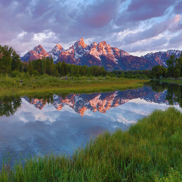 Darstellung des Puzzle Motivs Grand Teton Mountains at Sunrise with Reflection 200 Puzzle 3D Modell