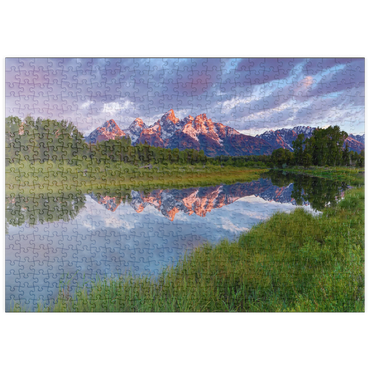 Darstellung des Puzzle Motivs puzzleplate Grand Teton Mountains at Sunrise with Reflection 500 Puzzle