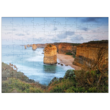 Darstellung des Puzzle Motivs puzzleplate Twelve Apostles Limestone Stacks at Sunset 100 Puzzle