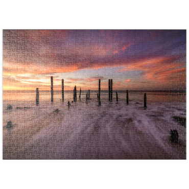 Darstellung des Puzzle Motivs puzzleplate Port Willunga Jetty Ruins at Sunset 500 Puzzle