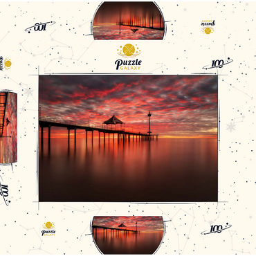 Darstellung des Puzzle Motivs Sunset at Brighton Jetty, South Australia 100 Puzzle Schachtel 3D Modell