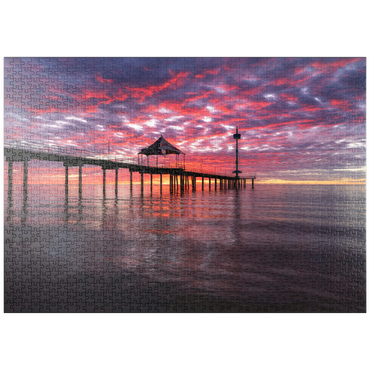 Darstellung des Puzzle Motivs puzzleplate Brighton Jetty Sunset Reflection, South Australia 1000 Puzzle