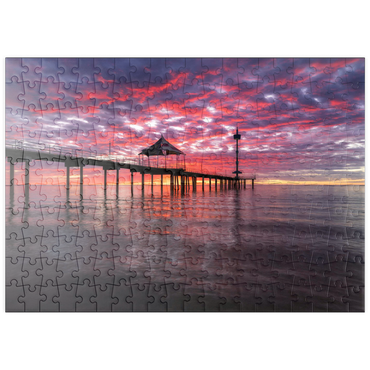 Darstellung des Puzzle Motivs puzzleplate Brighton Jetty Sunset Reflection, South Australia 200 Puzzle