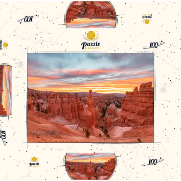 Darstellung des Puzzle Motivs Thor's Hammer at Sunrise, Bryce Canyon National Park 100 Puzzle Schachtel 3D Modell