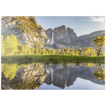 Darstellung des Puzzle Motivs puzzleplate Yosemite Falls Reflection in Spring 1000 Puzzle