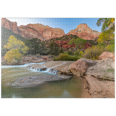 Darstellung des Puzzle Motivs puzzleplate Virgin River Cascade in Zion National Park 1000 Puzzle