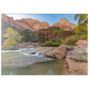 Darstellung des Puzzle Motivs puzzleplate Virgin River Cascade in Zion National Park 100 Puzzle