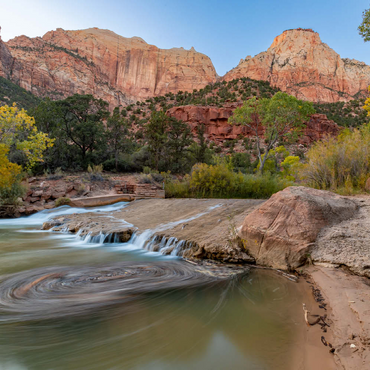 Darstellung des Puzzle Motivs Virgin River Cascade in Zion National Park 100 Puzzle 3D Modell