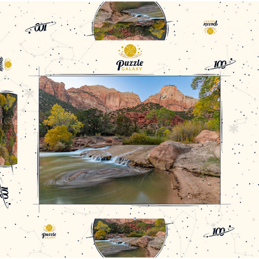 Darstellung des Puzzle Motivs Virgin River Cascade in Zion National Park 100 Puzzle Schachtel 3D Modell