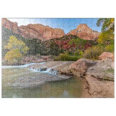 Darstellung des Puzzle Motivs puzzleplate Virgin River Cascade in Zion National Park 200 Puzzle