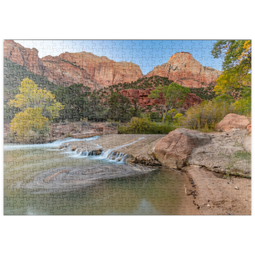 Darstellung des Puzzle Motivs puzzleplate Virgin River Cascade in Zion National Park 500 Puzzle