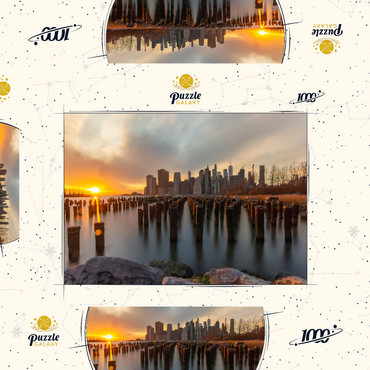 Darstellung des Puzzle Motivs Sunset Over Manhattan Skyline from Brooklyn 1000 Puzzle Schachtel 3D Modell