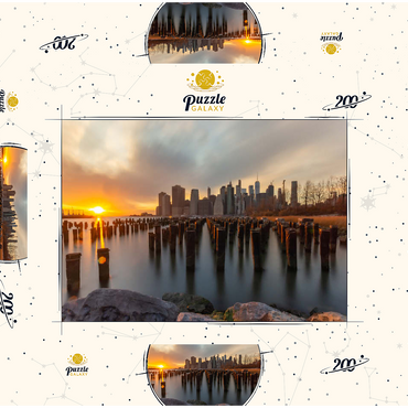 Darstellung des Puzzle Motivs Sunset Over Manhattan Skyline from Brooklyn 200 Puzzle Schachtel 3D Modell
