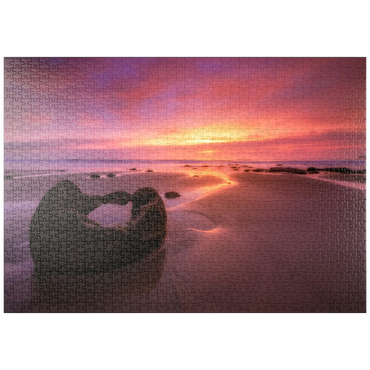 Darstellung des Puzzle Motivs puzzleplate Moeraki Boulders at Sunrise – Coastal New Zealand Magic 1000 Puzzle
