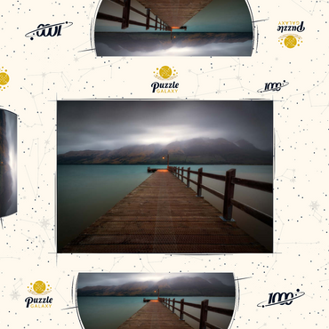 Darstellung des Puzzle Motivs Glenorchy Wharf – Moody Twilight over Lake Wakatipu 1000 Puzzle Schachtel 3D Modell